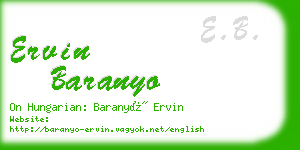 ervin baranyo business card